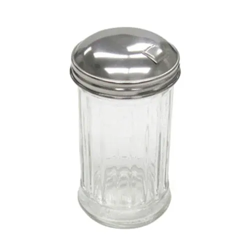 Admiral Craft Admiral Craft 12 oz Glass Shaker Pourer – Stainless Steel Top with Side Flap