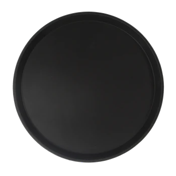 Admiral Craft Admiral Craft 14" Round Black Fiberglass Non-Skid Serving Tray Commercial