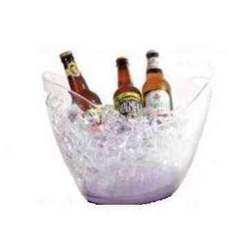 1880 HOSPITALITY Ice Bucket, 8 Liters, Clear, Plastic, Handle, Crown Brands AB8CLR