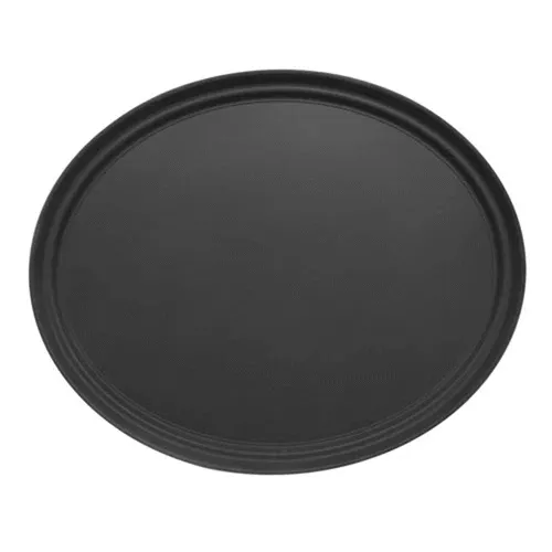 Admiral Craft Admiral Craft 29" Oval Black Fiberglass Non-Skid Serving Tray Commercial