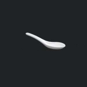 A.T.N. INC. Chinese Spoon, 5", Cream White, Porcelain, Buffalo, (72/Pack) Oneida XF9010000794