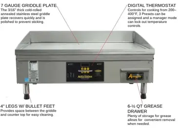 AccuTemp EGF2083A4850-T1 Griddle, Electric, Countertop