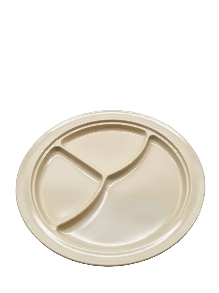 Admiral Craft Admiral Craft 10" Melamine 3-Compartment Plate Beige Durable Divided Plate