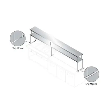 Advance Tabco CU-18-108-2 Overshelf, Table-Mounted