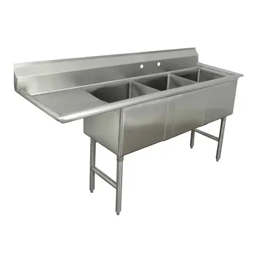 Advance Tabco FC-3-1524-24L Sink, (3) Three Compartment