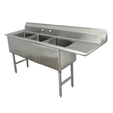 Advance Tabco FC-3-1524-24R Sink, (3) Three Compartment