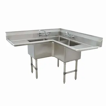 Advance Tabco FC-K6-18D Corner Sink, (3) Three Compartment