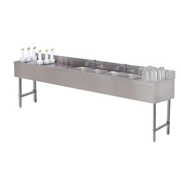 Advance Tabco SLC-83C-L Underbar Ice Bin/Cocktail Station, Sink Combo