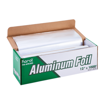 Aluminum Foil 12" x 1000', Aluminum, Roll, Karat FW-AFR200