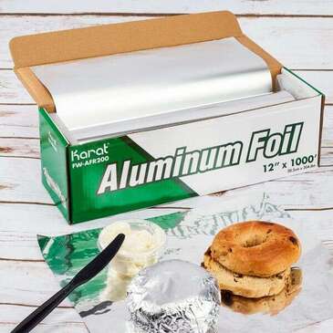 LOLLICUP Aluminum Foil 12" x 1000', Aluminum, Roll, Karat FW-AFR200