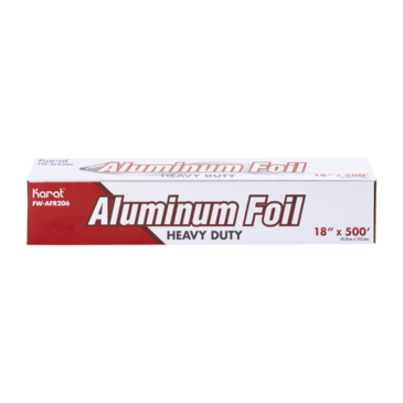 Aluminum Foil, 18" x 500', Aluminum, Roll, Karat FW-AFR205
