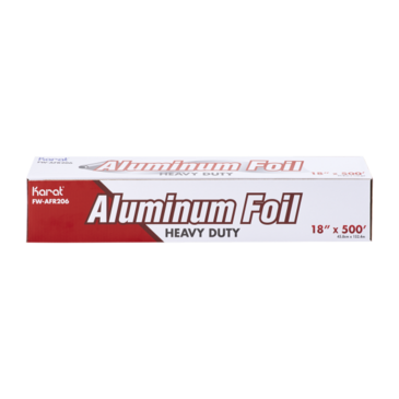 Aluminum Foil, 18" x 500', Aluminum, Roll, Karat FW-AFR206