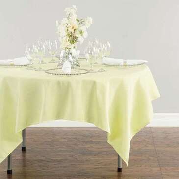 AMBASSADOR LINEN Tablecloth, 70", Tea Green, Polyester, Square, Ambassador Linen 70SQR-010161