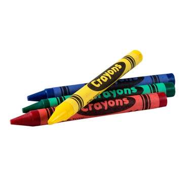 AmerCare Royal Crayons, 4-Pack, Blue, Green, Red, Yellow, Wax, (3000/case), Royal Paper Products CR30004BK