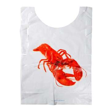 AmerCare Royal Adult Poly Bib, 15" x 30", Lobster Print, Plastic, (2500/Case), AmerCare Royal PB25