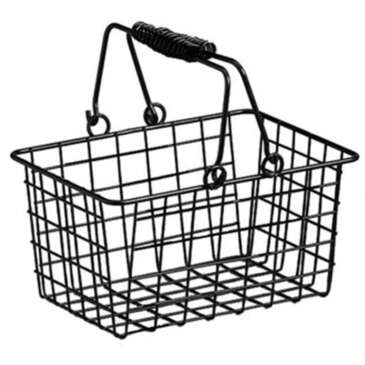 AMERICAN METALCRAFT, INC Basket, 9"x7", Black, Wire, Double Handle, American Metalcraft RBHB975