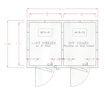 American Panel Corporation 8X12-O Walk In Combination Cooler Freezer, Remote