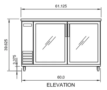 Arctic Air ABB60G Back Bar Cabinet, Refrigerated