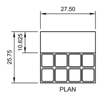 Arctic Air ACP8SQ Refrigerated Countertop Pan Rail