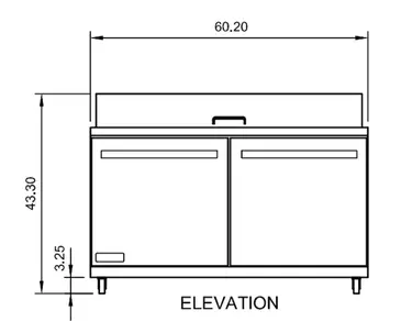 Arctic Air AST60R Refrigerated Counter, Sandwich / Salad Unit