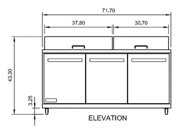 Arctic Air AST72R Refrigerated Counter, Sandwich / Salad Unit