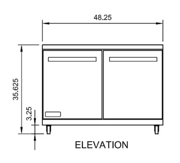 Arctic Air AUC48R Refrigerated Counter, Work Top