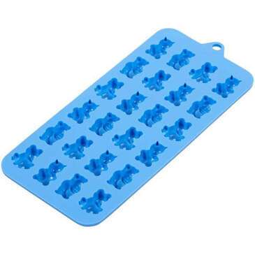 Candy Mold, 24 Cavity, Blue, Silicone, Gummy Animal, (Sold Per Case, 12/Case), Wilton BAKE-01288