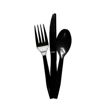 ARVESTA Cutlery Kit, F/K/Tsp, Black, (500/Case), Arvesta TFPK1103B