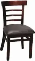 ARVESTA Chair, Mahogany / Black, Wood, Steak House, Black Pad Seat, Arvesta WCH-19M-BS