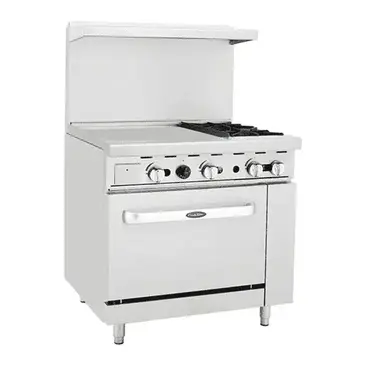 Atosa AGR-2B24GL-LP Range, 36" Restaurant, Gas