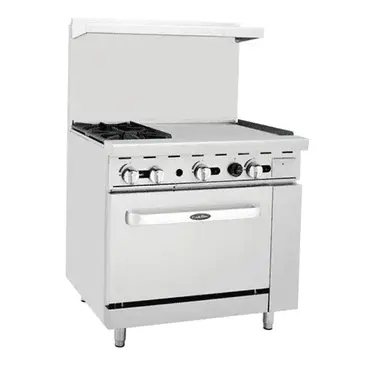 Atosa AGR-2B24GR-LP Range, 36" Restaurant, Gas