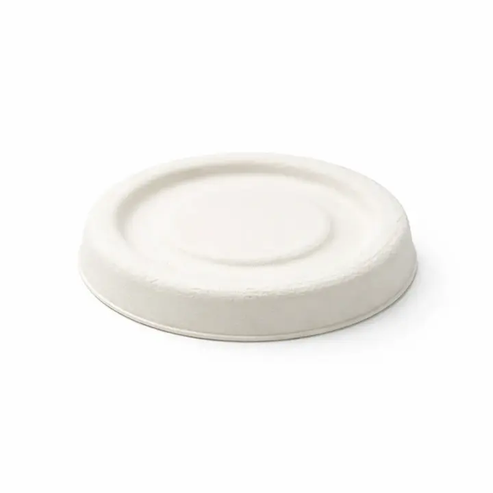 Arvesta Bagasse Lids for 2 oz Portion Cups – Compostable Sugarcane Condiment Cup Lids( 40 pack case)