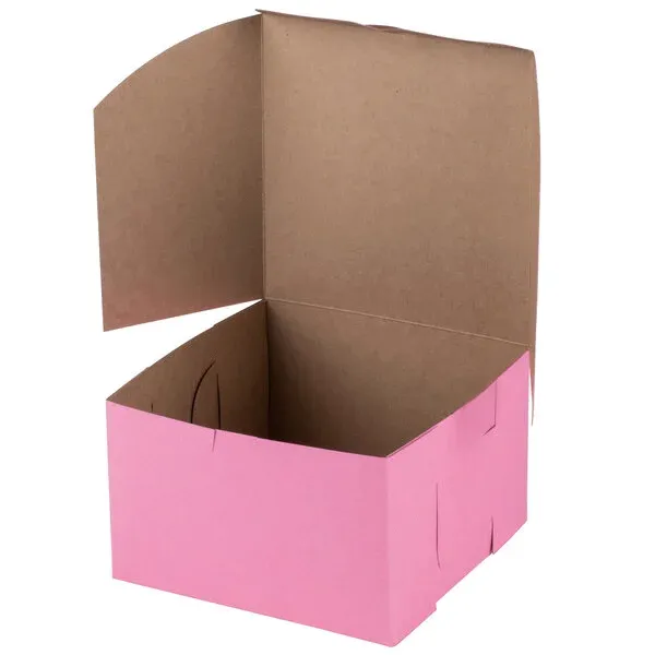 ARVESTA (DISPOSABLES) ARVESTA (DISPOSABLES) Bakery Box; Pink Board; L 8 In.; W 8 In.; H 3 In.