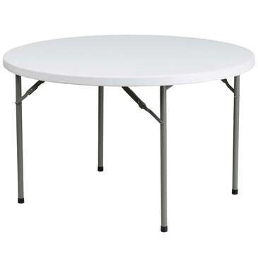 Falcon Banquet Table, 48", White, Plastic, Round, Arvesta BT48R