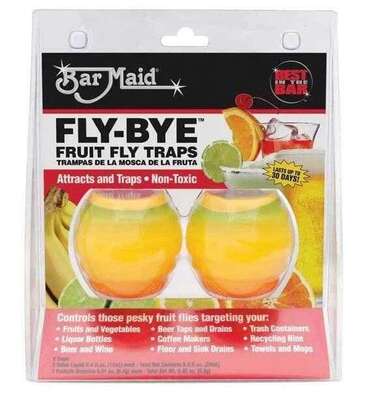 BAR MAID Fruit Fly Traps, 8" x 2", Non-Toxic, (2/Pack), Bar Maid 1475-CHN-1