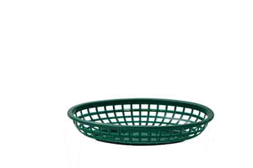 Basket, 9-3/8" x 6" x 1-7/8", Forest Green, Polyethylene, Oval, TableCraft 1074FG