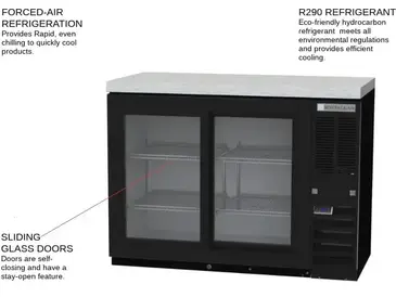 Beverage Air BB48HC-1-F-GS-B Back Bar Cabinet, Refrigerated