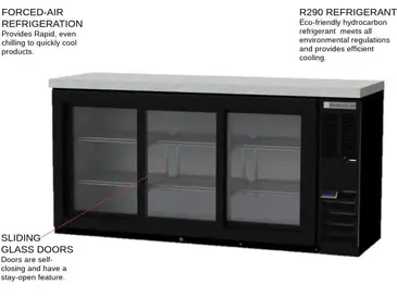 Beverage Air BB72HC-1-F-GS-B-27 Back Bar Cabinet, Refrigerated