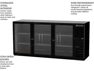 Beverage Air BB72HC-1-FG-B Back Bar Cabinet, Refrigerated