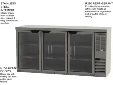 Beverage Air BB72HC-1-FG-S-27 Back Bar Cabinet, Refrigerated