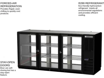 Beverage Air BB72HC-1-G-PT-B Back Bar Cabinet, Refrigerated, Pass-Thru