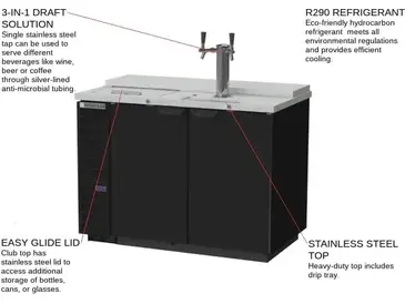 Beverage Air DD50HC-1-C-B Draft Beer Cooler