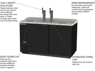 Beverage Air DD58HC-1-C-B Draft Beer Cooler