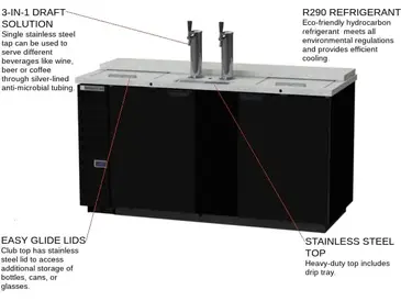 Beverage Air DD68HC-1-C-B Draft Beer Cooler