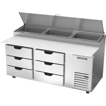 Beverage Air DPD72HC-6 Refrigerated Counter, Pizza Prep Table