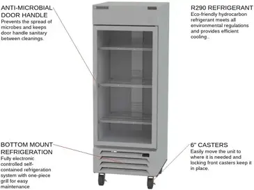 Beverage Air HBR27HC-1-G Refrigerator, Reach-in