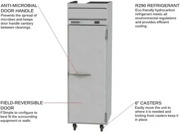 Beverage Air HR1HC-1S Refrigerator, Reach-in