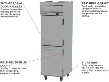 Beverage Air HRPS1HC-1HS Refrigerator, Reach-in