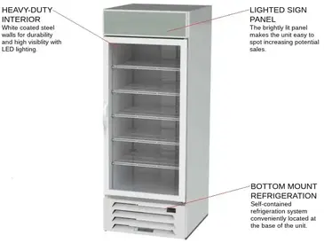 Beverage Air MMR27HC-1-W Refrigerator, Merchandiser
