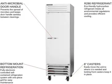 Beverage Air RB23HC-1S Refrigerator, Reach-in